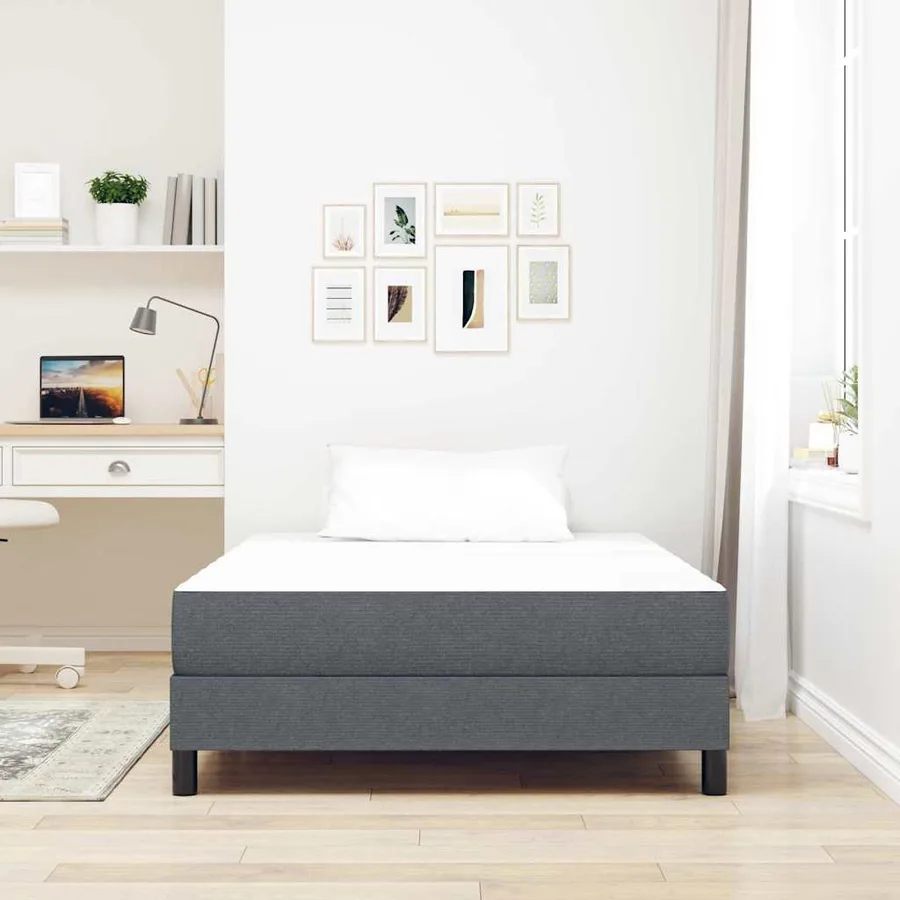Matelas de Lit avec matelas Gris 120 x 200 cm tissu - 3