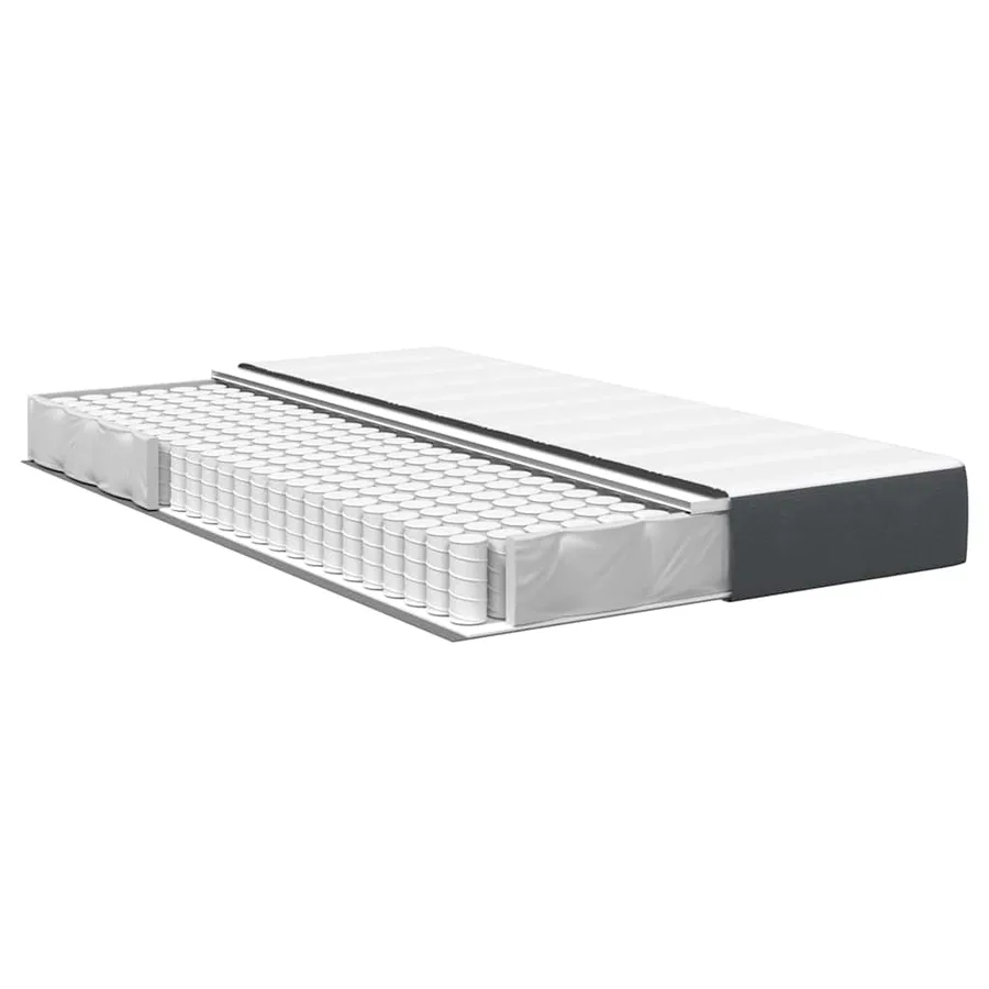 Matelas de Lit avec matelas Gris 120 x 200 cm tissu - 4