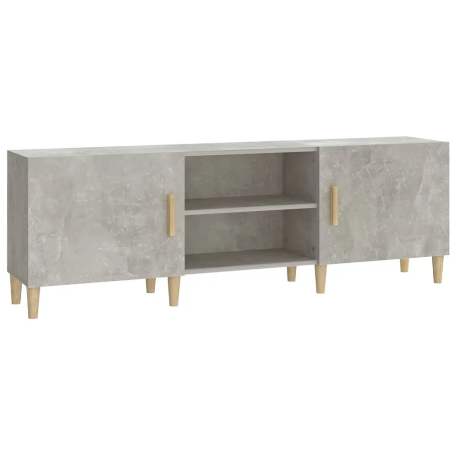 Meuble TV Gris béton 150x30x50 cm Bois d'ingénierie - 2