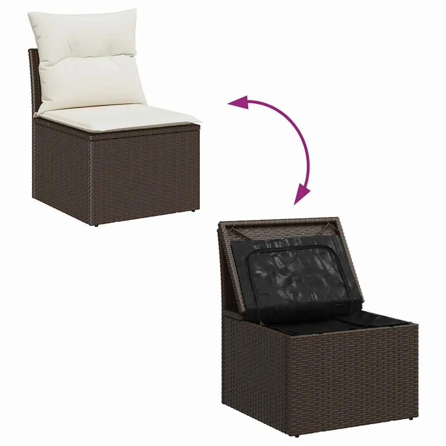 Ensemble de Canapés 4 pcs Marron et Crème polyrotin - 11