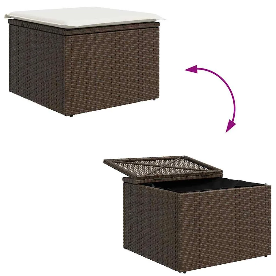 Ensemble de Canapés 4 pcs Marron et Crème polyrotin - 8