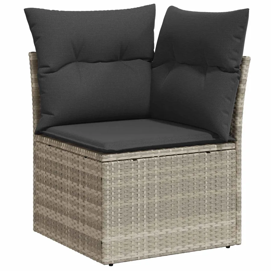 Ensemble de canapé de jardin 7 pcs Gris clair polyrotin - 6