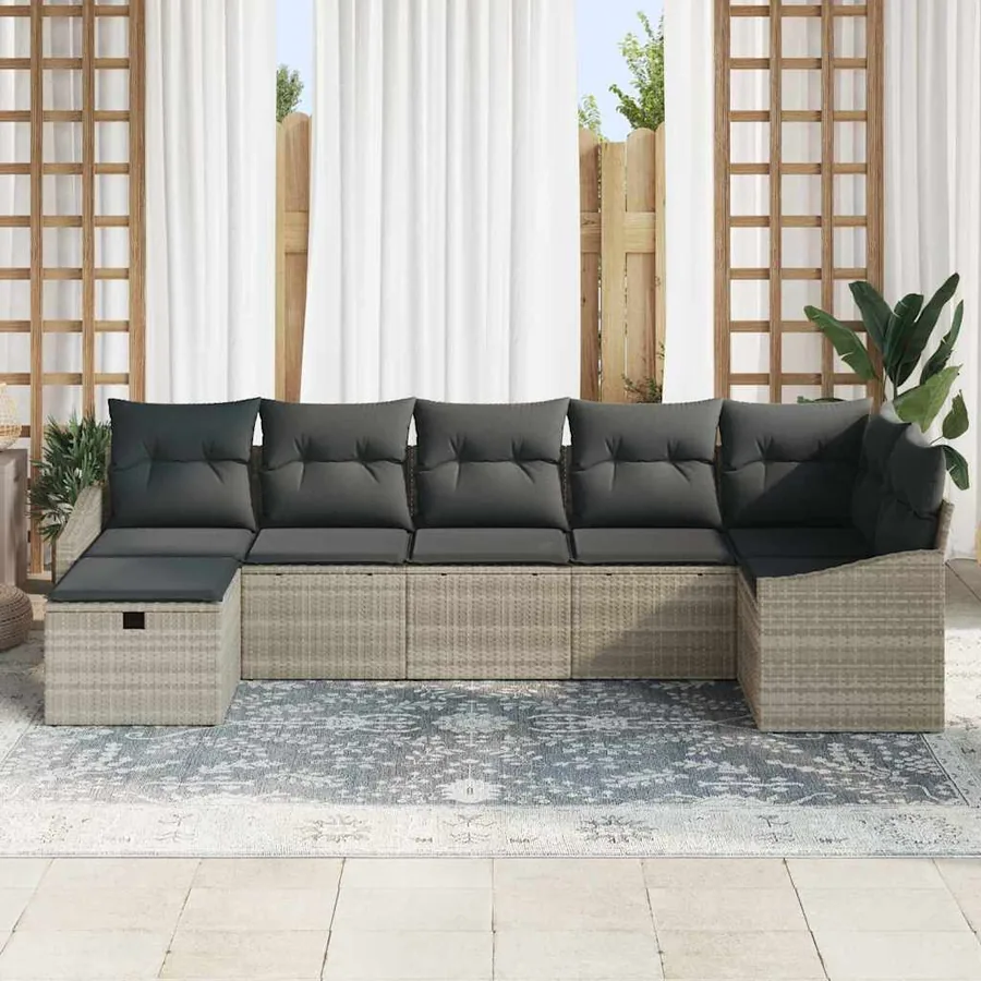 Ensemble de Canapés avec coussin 8 pcs polyrotin - 3