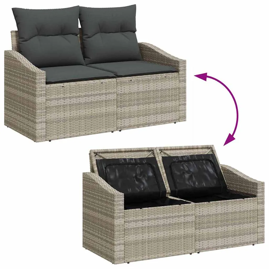 Ensemble de Canapés avec coussin 8 pcs polyrotin - 8