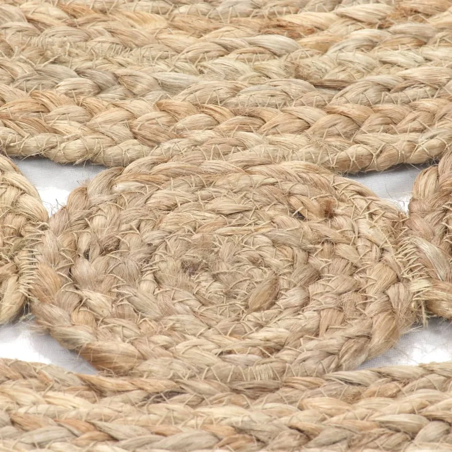 Tapis Jute design tressé 120 cm Rond - 4