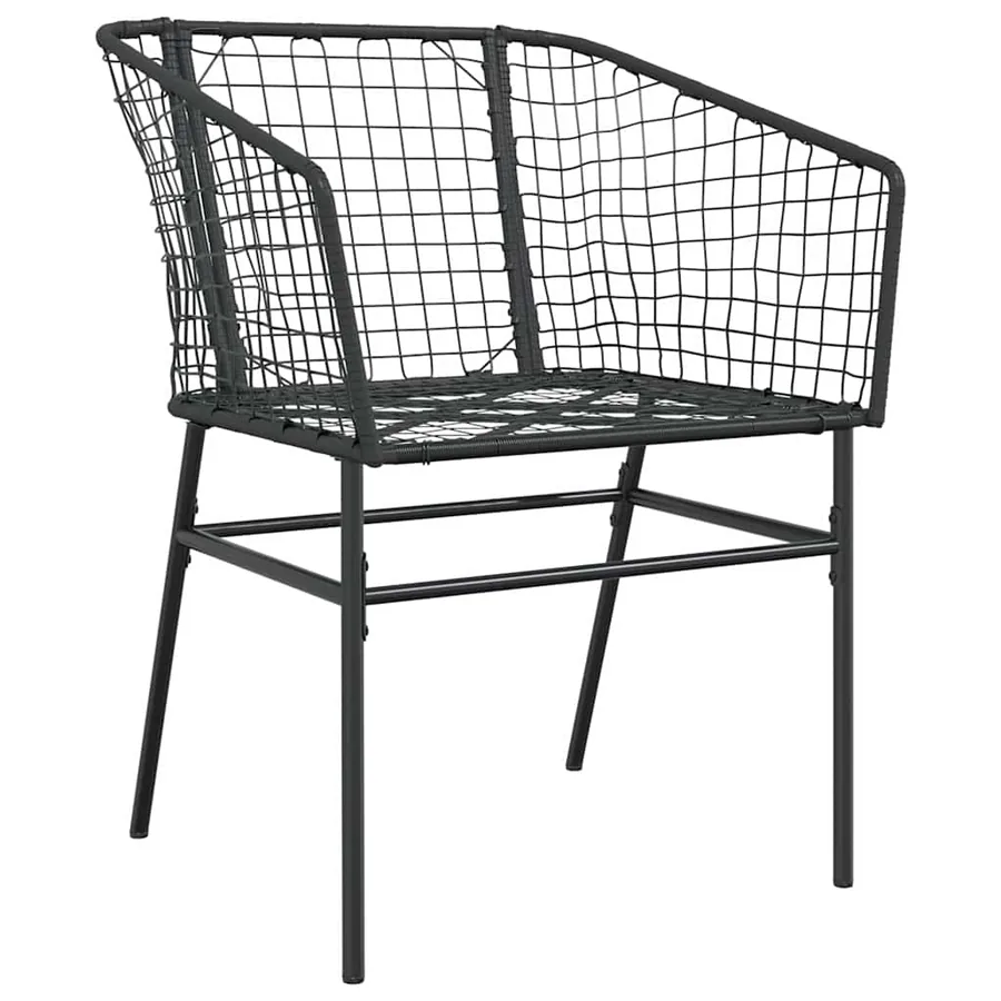 Ensemble à manger de jardin 5 pcs noir résine tressée verre - 4