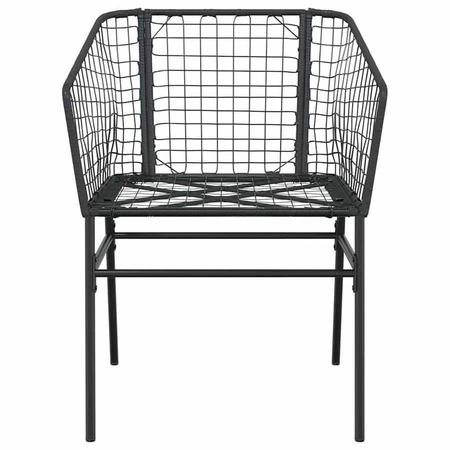 Ensemble à manger de jardin 5 pcs noir résine tressée verre - 6