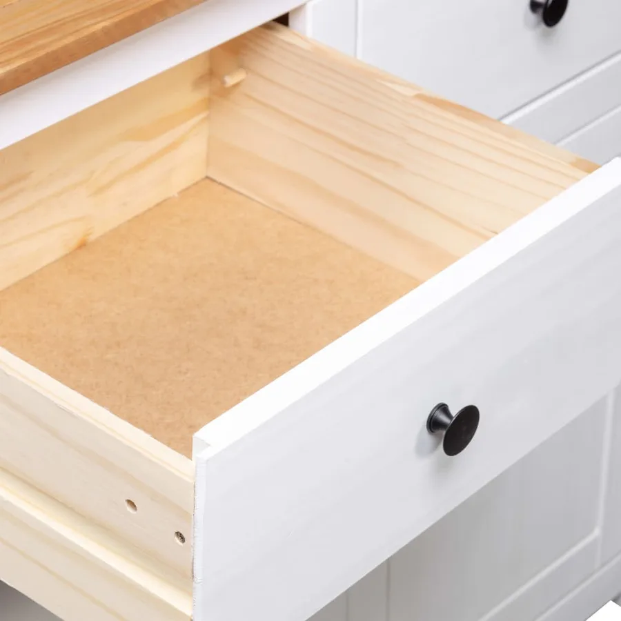 Buffet Blanc 93x40x80 cm Pin Gamme Panama - 9