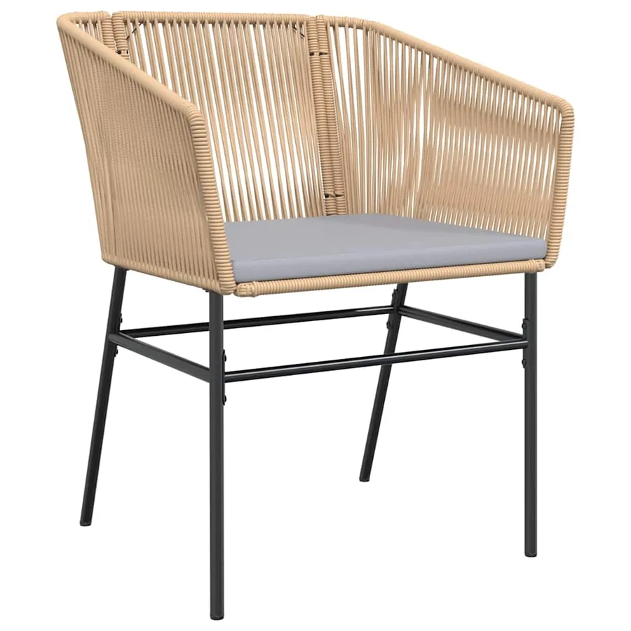 Ensemble à manger jardin coussins 5pcs marron poly rotin verre - 6