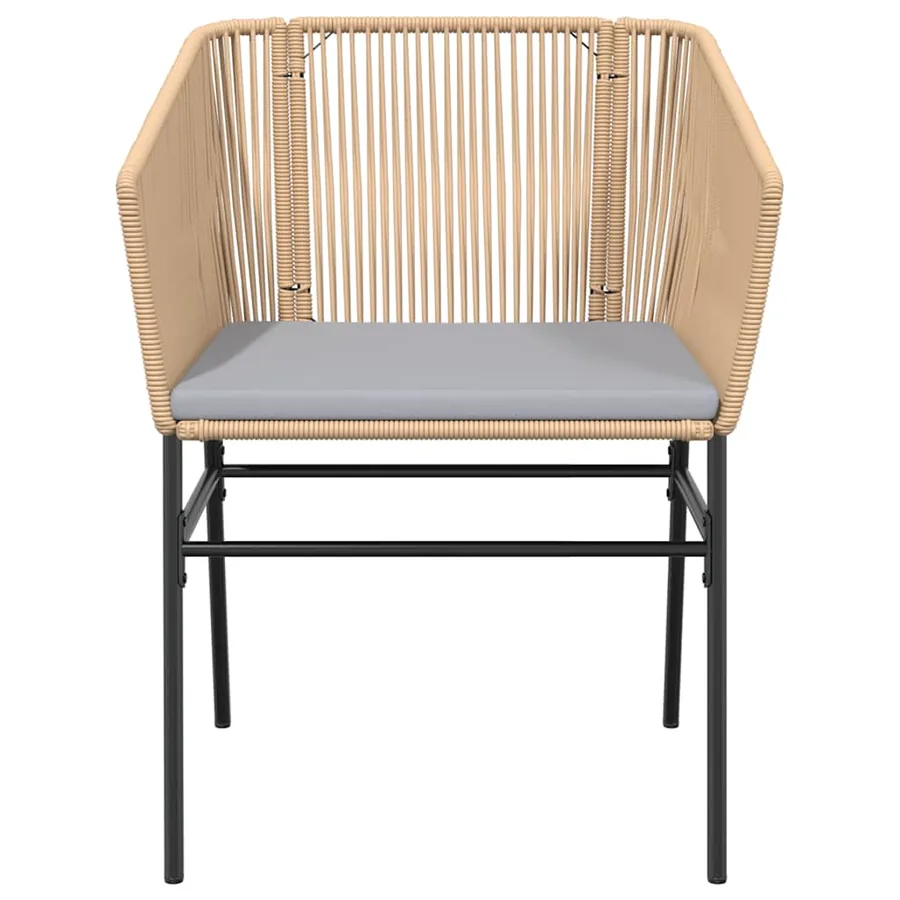 Ensemble à manger jardin coussins 5pcs marron poly rotin verre - 7