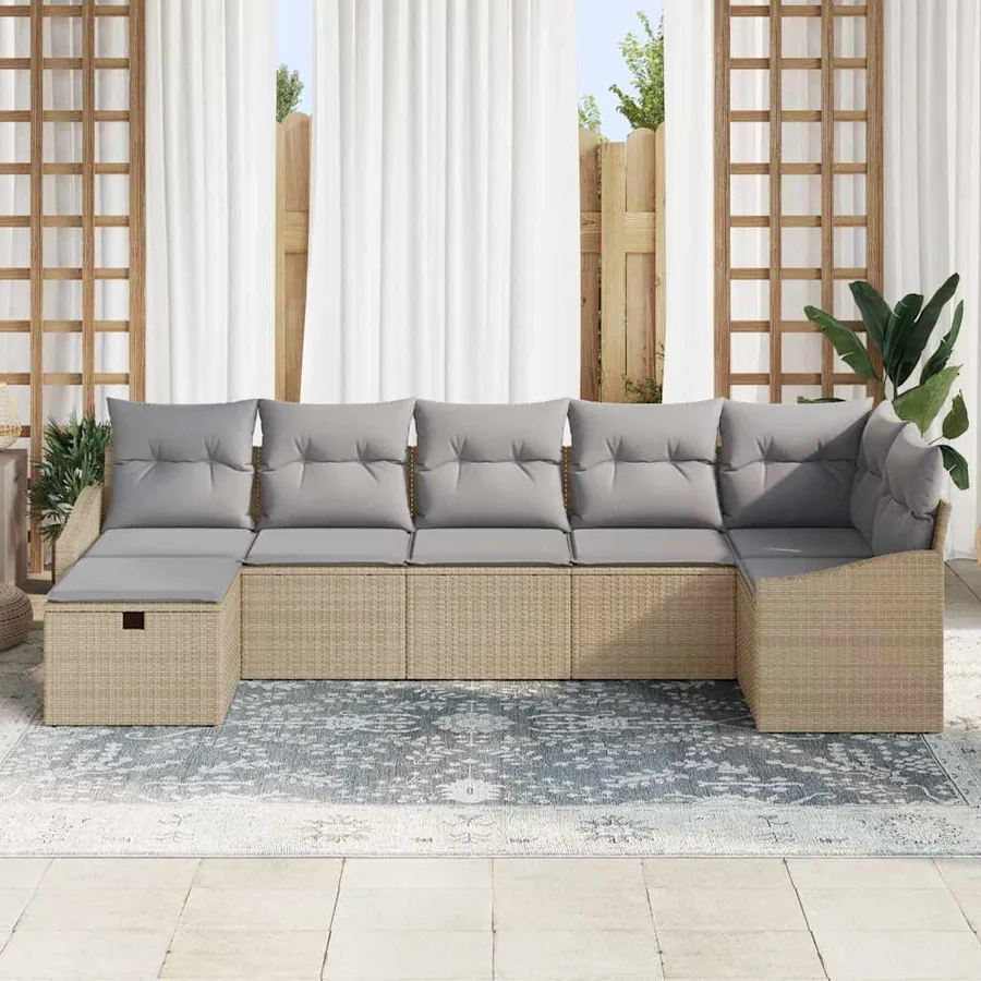Ensemble de Canapés avec coussin 8 pcs polyrotin - 3