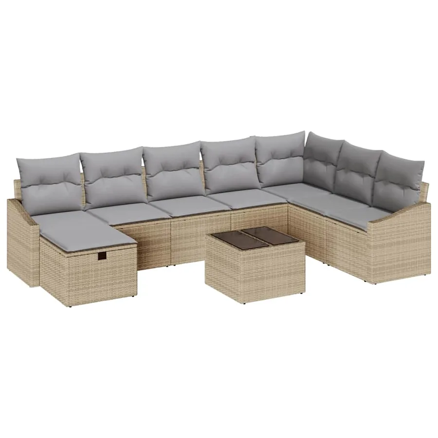 Ensemble de Canapés avec coussin 8 pcs polyrotin - 2