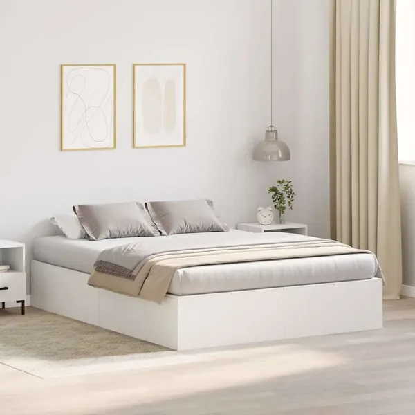 Cadre de lit avec rangement avec stockage Blanc 160 x 200 cm