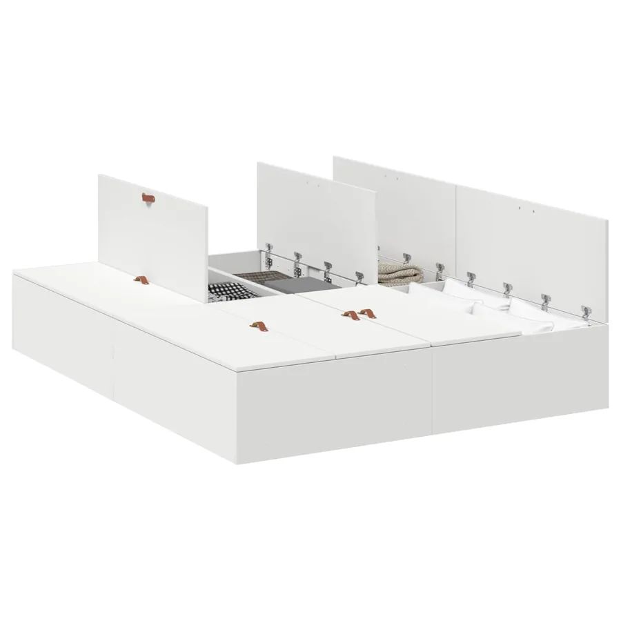 Cadre de lit avec rangement avec stockage Blanc 160 x 200 cm - 2