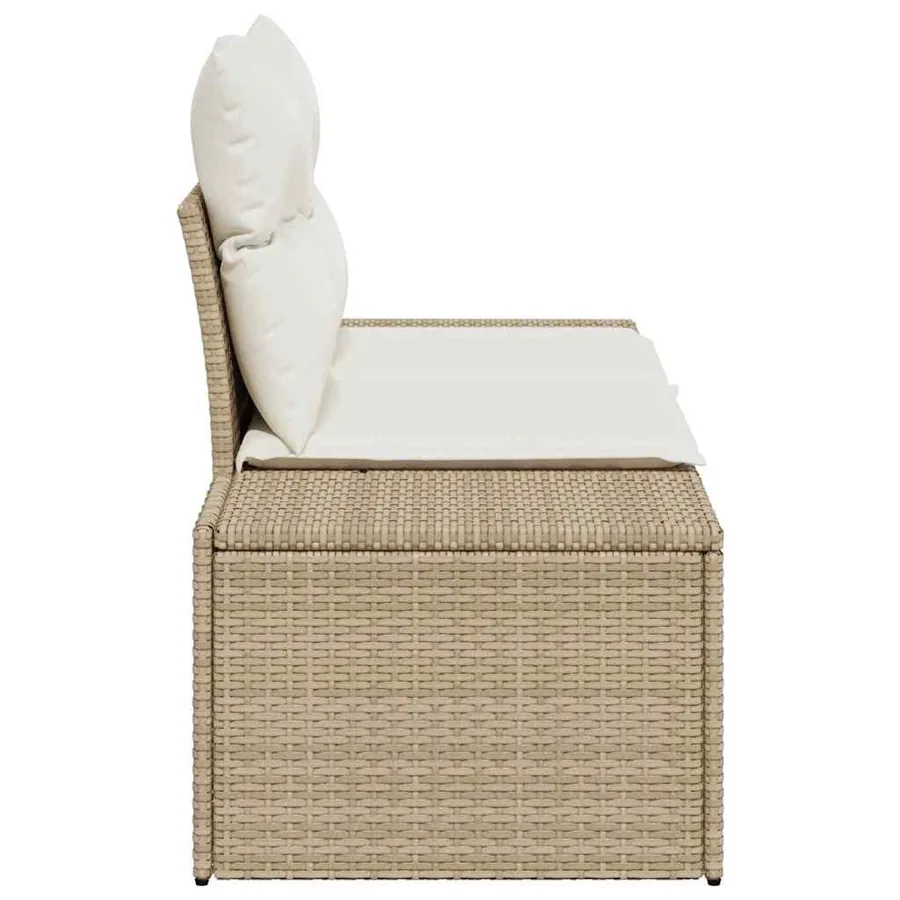 Canapé de jardin avec coussin Beige 184 x 62 x 69 cm polyrotin - 5