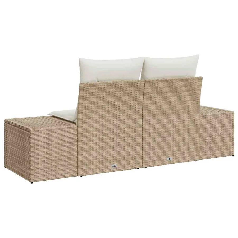 Canapé de jardin avec coussin Beige 184 x 62 x 69 cm polyrotin - 6