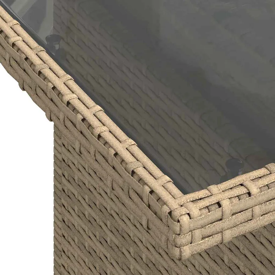 Ensemble de Canapés 5 pcs Beige et Gris clair polyrotin - 7