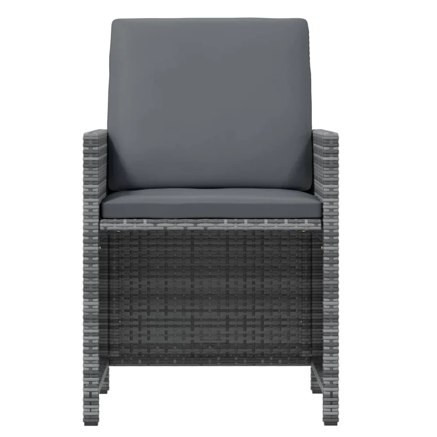 Ensemble à manger de jardin coussins 19 pcs Résine tressée Gris - 6