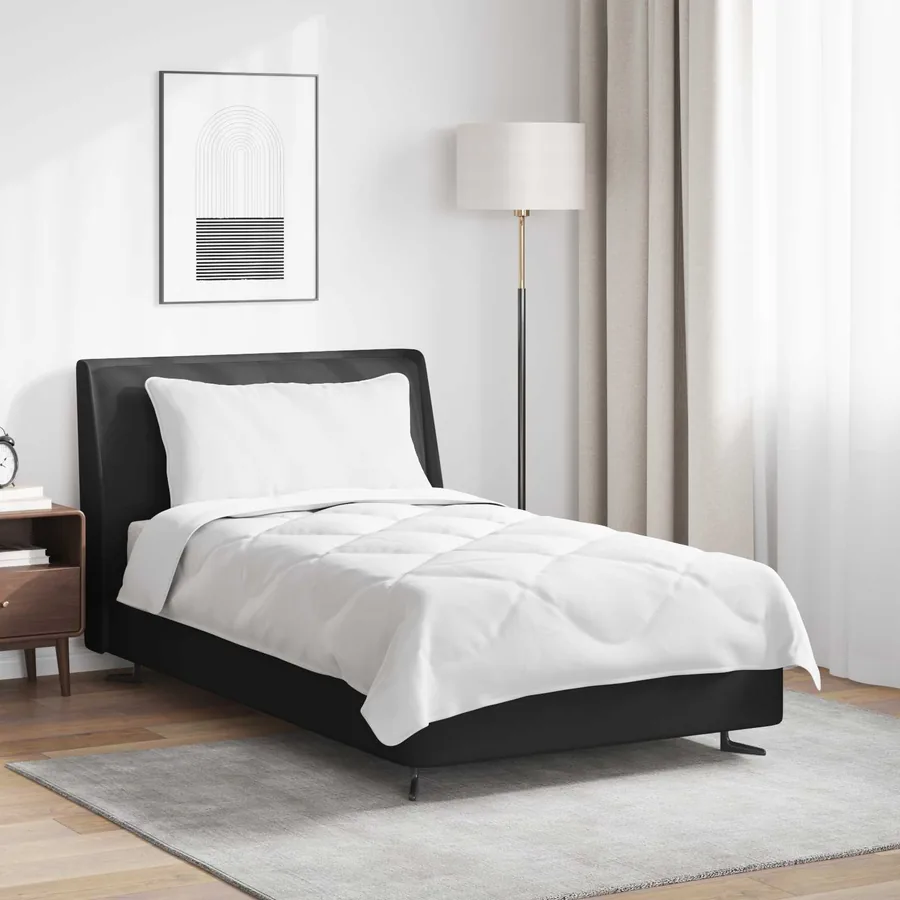 Couette avec oreiller 2 pcs Blanc Microfibre