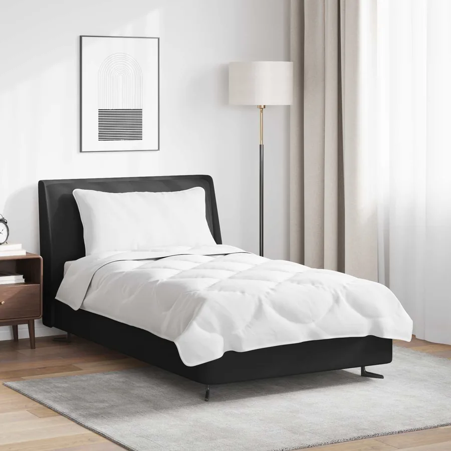 Ensemble de Duvet avec oreiller 2 pcs Blanc Microfibre
