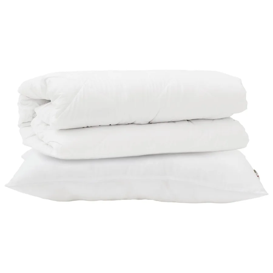 Ensemble de Duvet avec oreiller 2 pcs Blanc Microfibre - 2