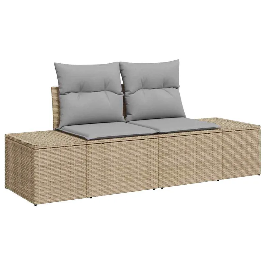 Ensemble de Canapés 8 pcs Beige et Gris clair polyrotin - 4
