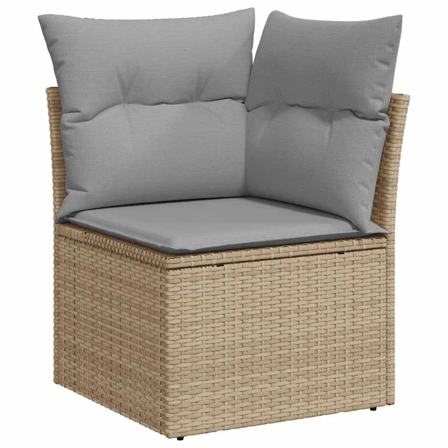 Ensemble de Canapés 8 pcs Beige et Gris clair polyrotin - 7
