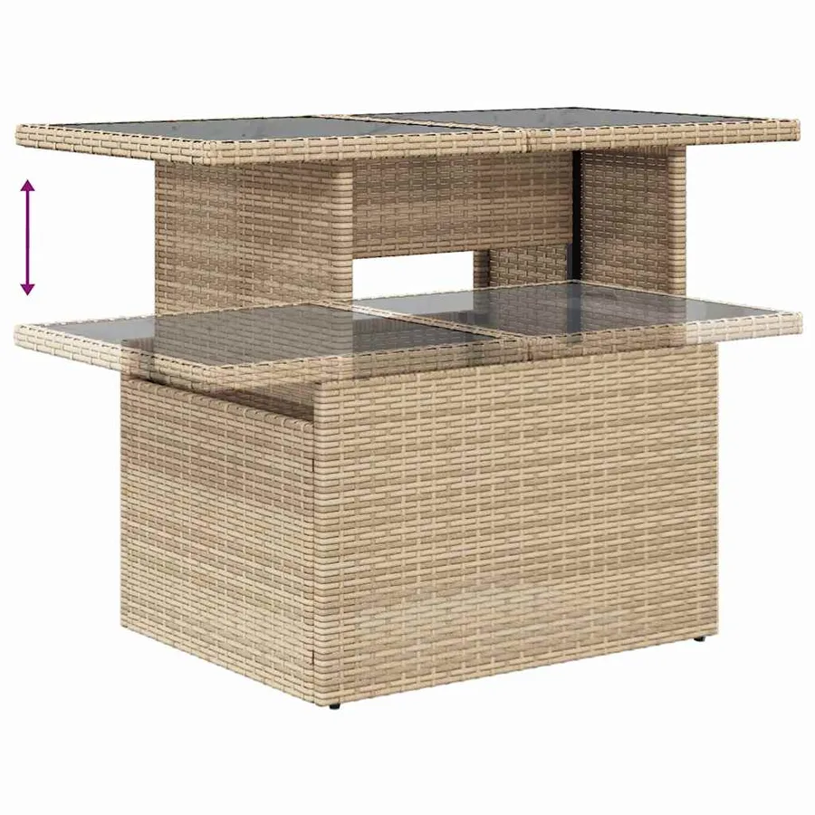 Ensemble de Canapés 8 pcs Beige et Gris clair polyrotin - 8
