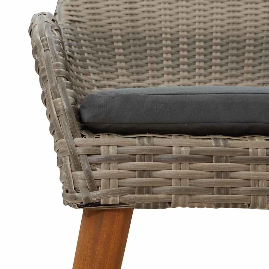 Chaise de jardin 2 pcs Noir 62,5 x 55 x 82 cm polyrotin - 9