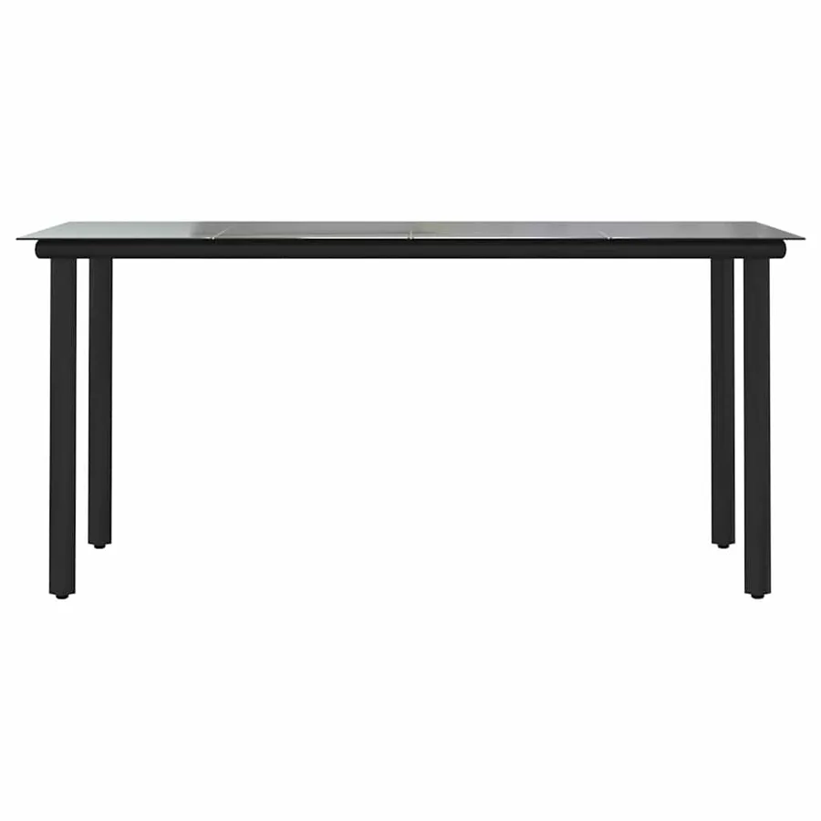 Ensemble à manger de jardin et coussins 5 pcs noir rotin verre - 7