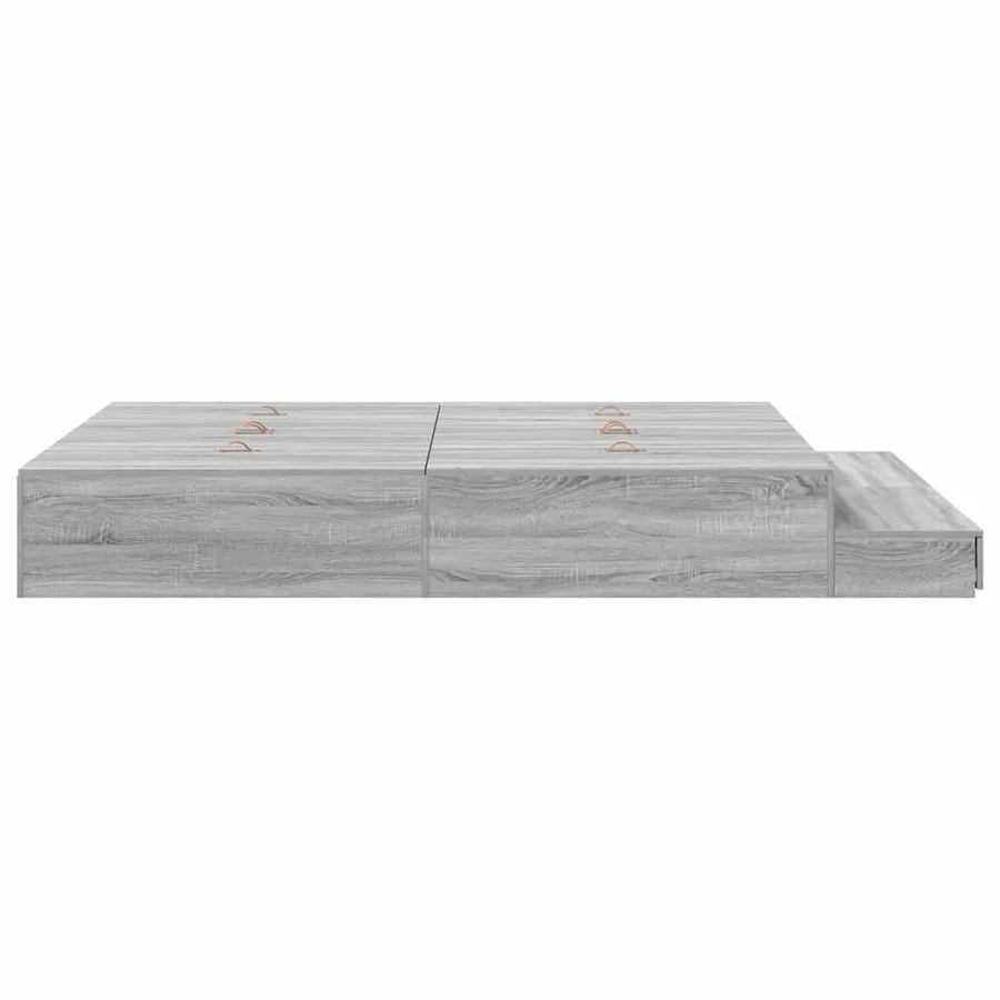 Cadre de lit avec rangement avec tiroir Gris Sonoma 160 cm - 7