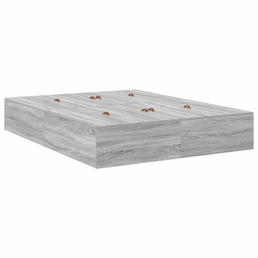 Cadre de lit avec rangement Gris Sonoma 160 x 200 cm - 5