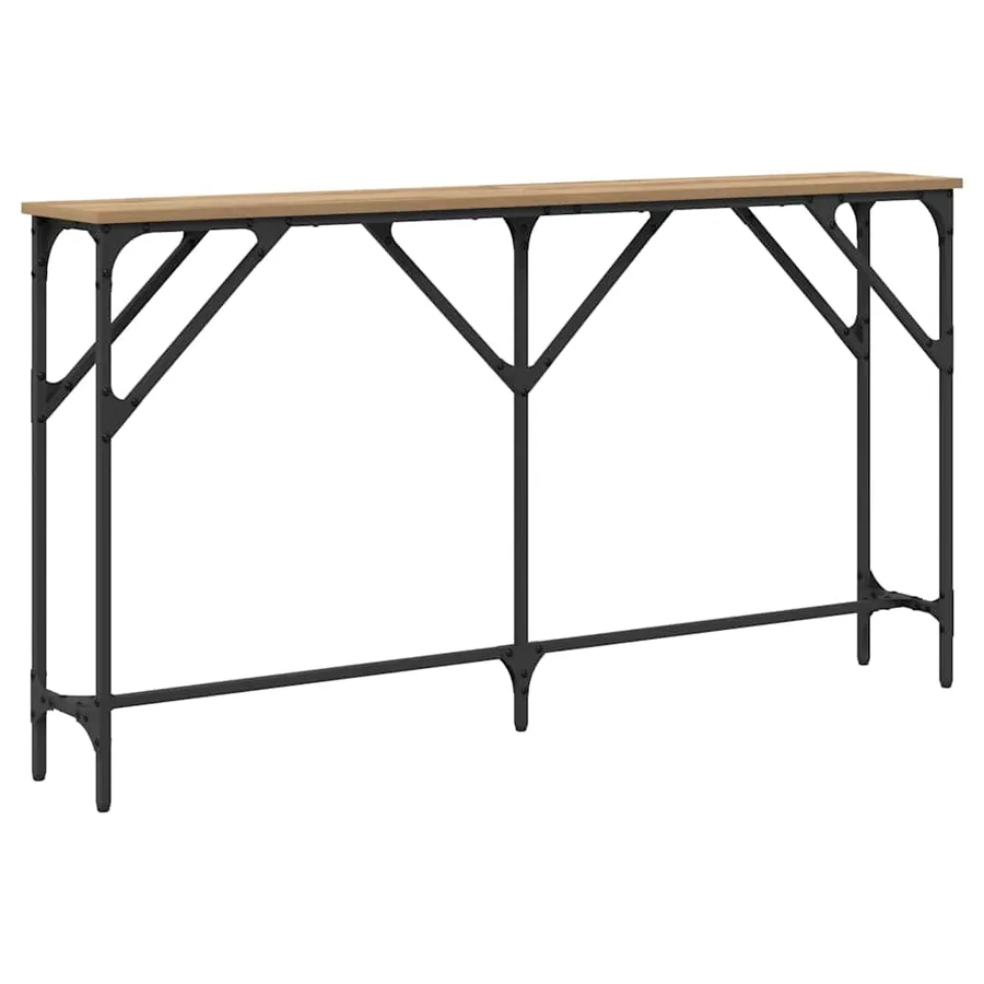 Table console chêne artisanal 140 x 23 x 75 cm - 2