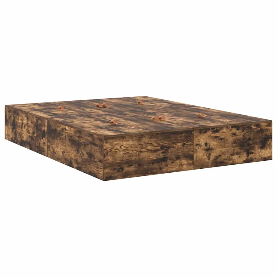 Cadre de lit avec rangement Chêne fumé 140 x 190 cm - 5