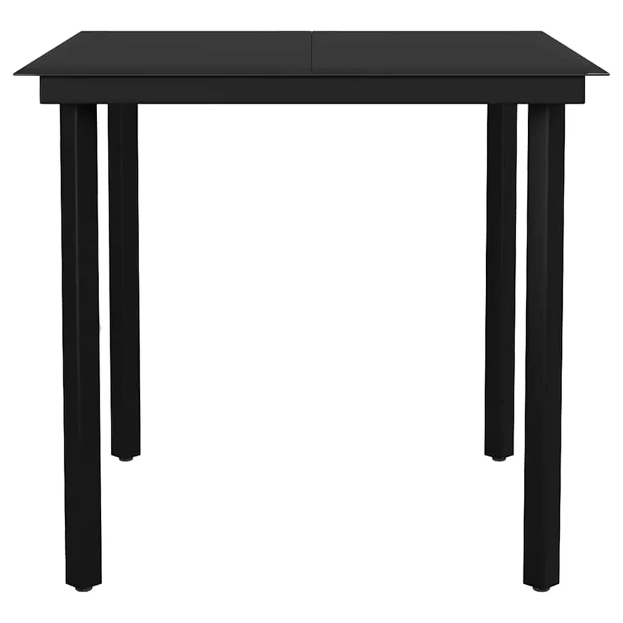 Ensemble à manger jardin coussins 5pcs marron poly rotin verre - 6