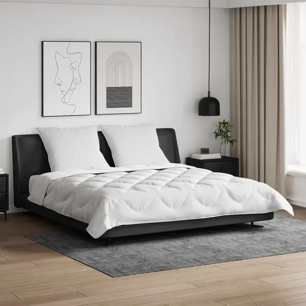 Ensemble de Duvet 3 pcs Blanc Microfibre et Plumes D'oie