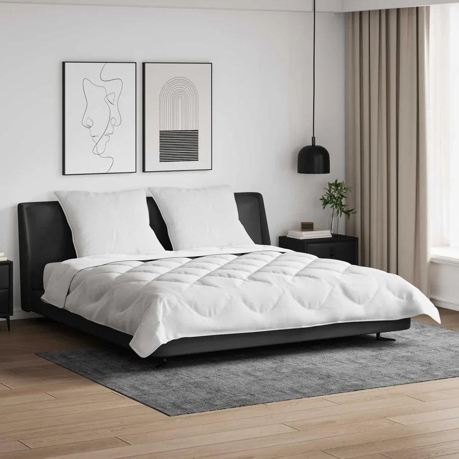 Couette avec oreiller 3 pcs Blanc Microfibre