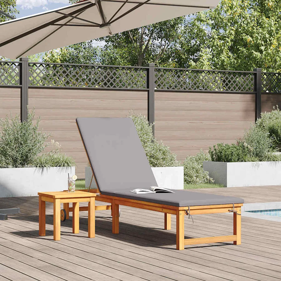 Transat 2 pcs Marron Bois d'Acacia Massif - 3