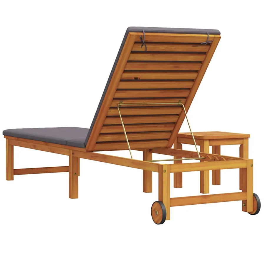 Transat 2 pcs Marron Bois d'Acacia Massif - 6