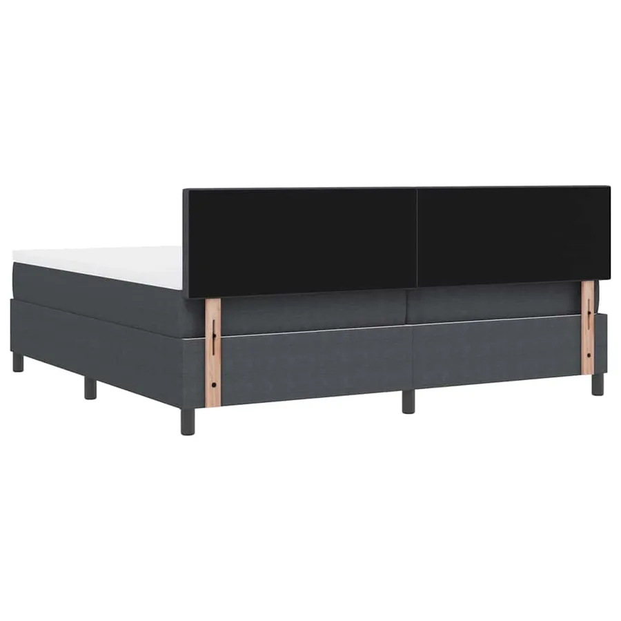 Lit à ressort LED Gris foncé et blanc 200 x 200 cm - 10