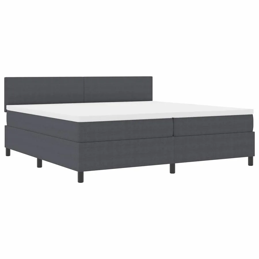 Lit à ressort LED Gris foncé et blanc 200 x 200 cm - 2