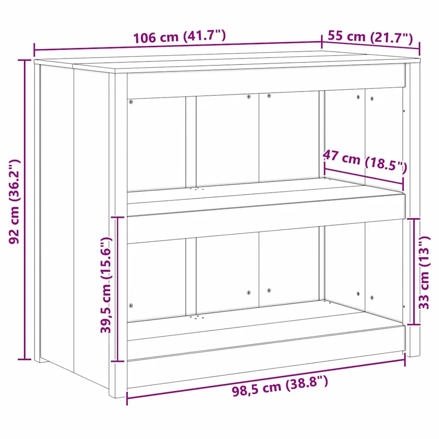 Armoire de cuisine MEPPEL Blanc 106 x 55 x 92 cm Pin massif - 8
