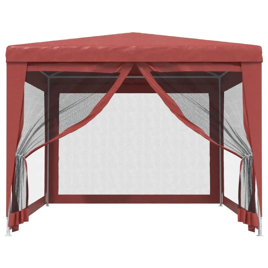 Tente de fête avec 4 parois latérales en maille Rouge 3x4m PEHD - 3