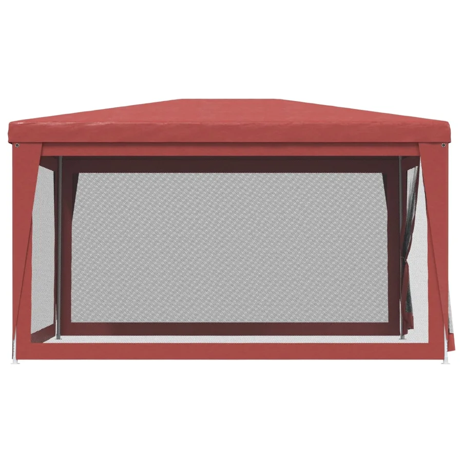 Tente de fête avec 4 parois latérales en maille Rouge 3x4m PEHD - 4