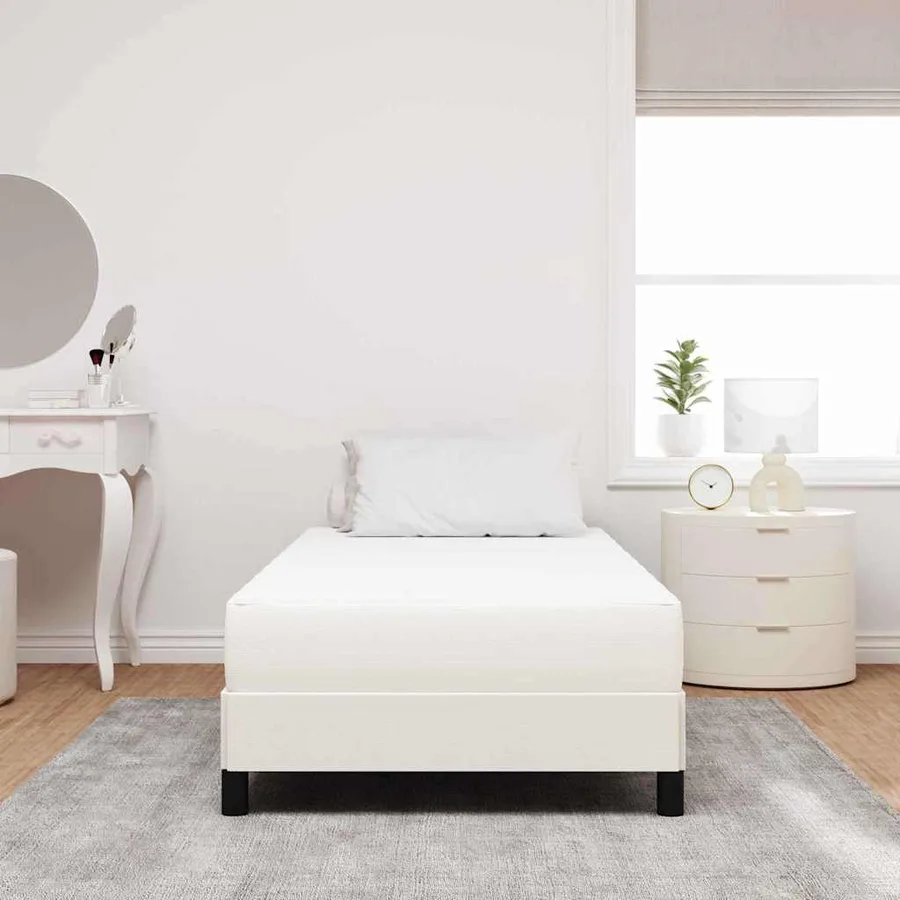 Matelas de Lit avec matelas Crème 90 x 200 cm tissu - 3