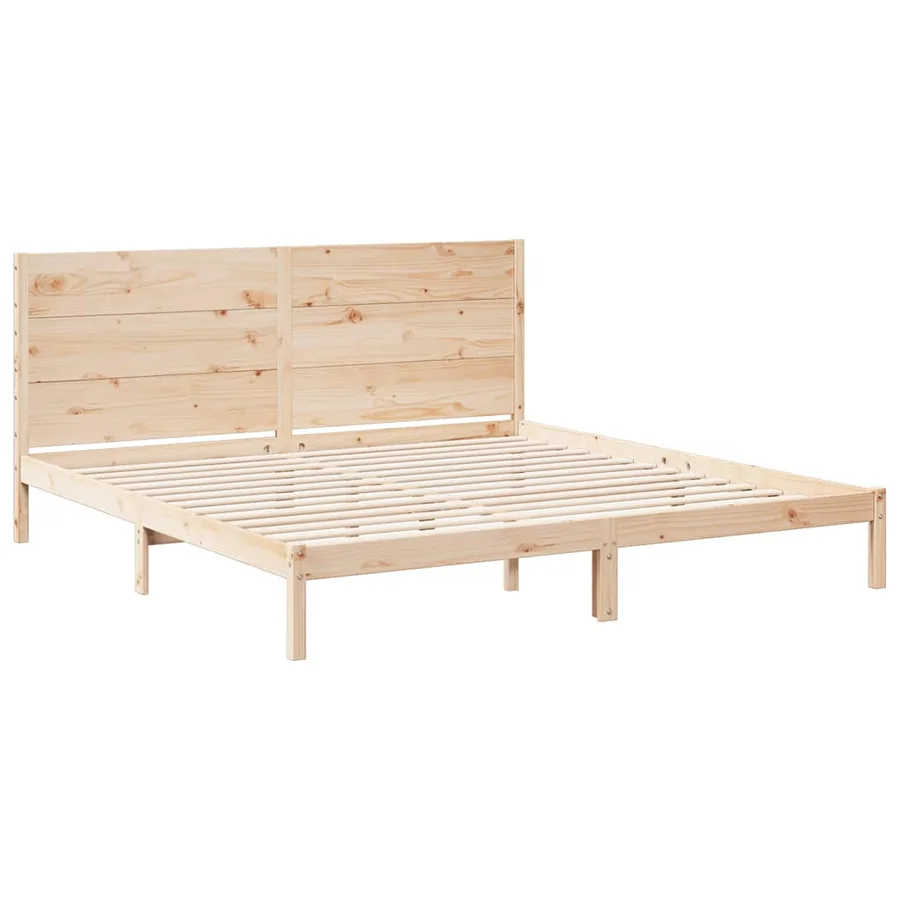 Cadre de lit extra long sans matelas 200x220 cm bois massif - 3