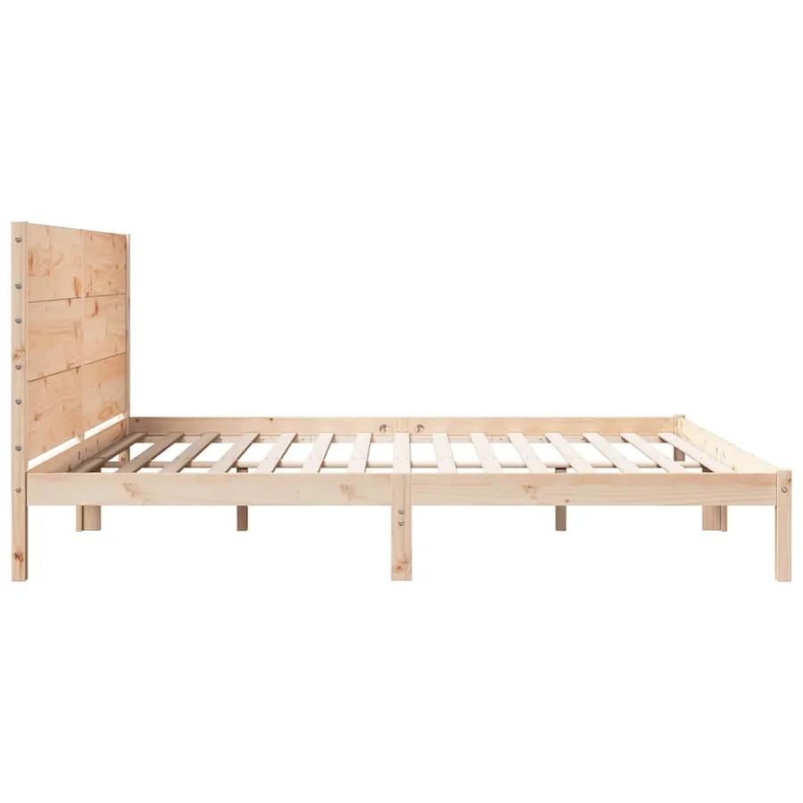 Cadre de lit extra long sans matelas 200x220 cm bois massif - 5