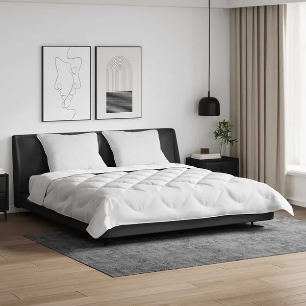 Couette avec oreiller 3 pcs Blanc Microfibre