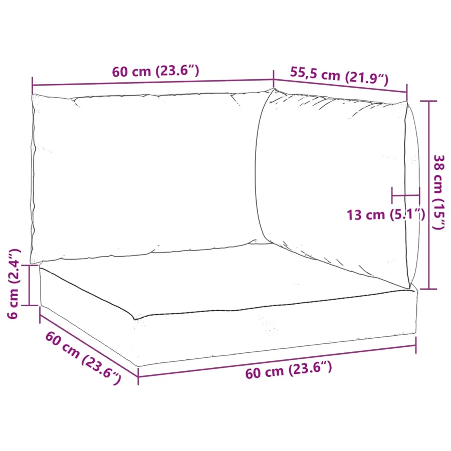 Coussins de palette lot de 3 bleu tissu oxford - 10