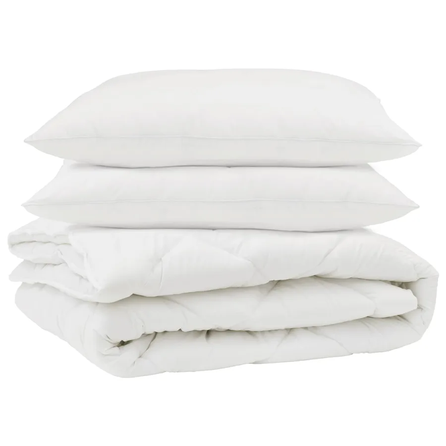 Couette avec oreiller 3 pcs Blanc Microfibre - 2